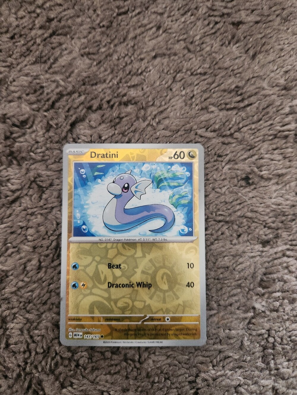 Dratini 147/165 NM / M - 151 Scarlet Violet Pokemon Card Reverse Holo